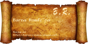 Barna Romána névjegykártya